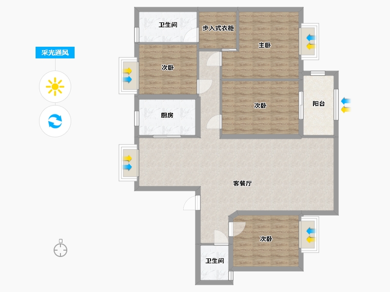 福建省-福州市-龙湖-120.00-户型库-采光通风