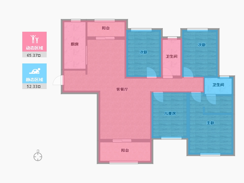 湖北省-宜昌市-金鼎豪庭-109.00-户型库-动静分区