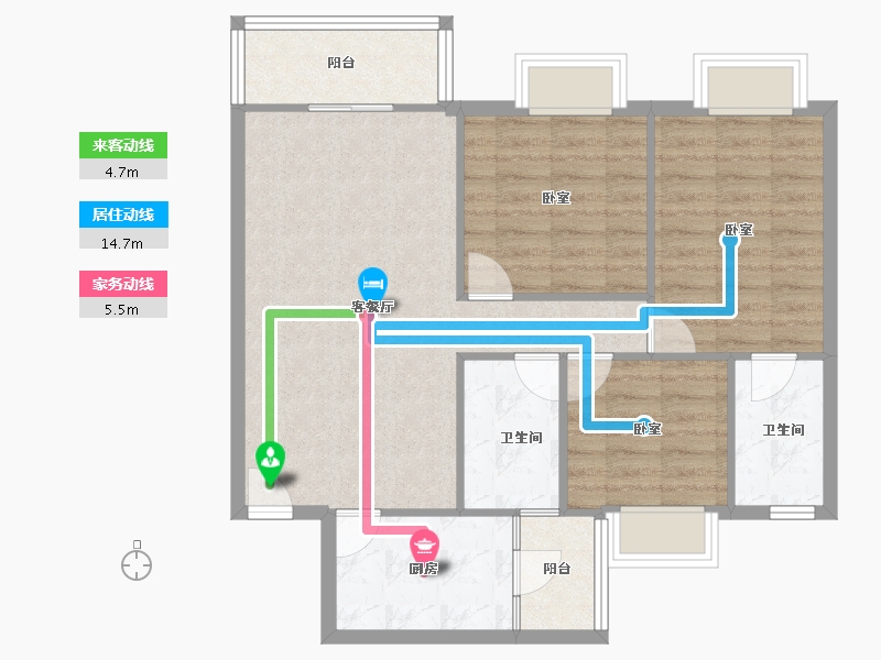 广东省-广州市-保利花园-90.00-户型库-动静线