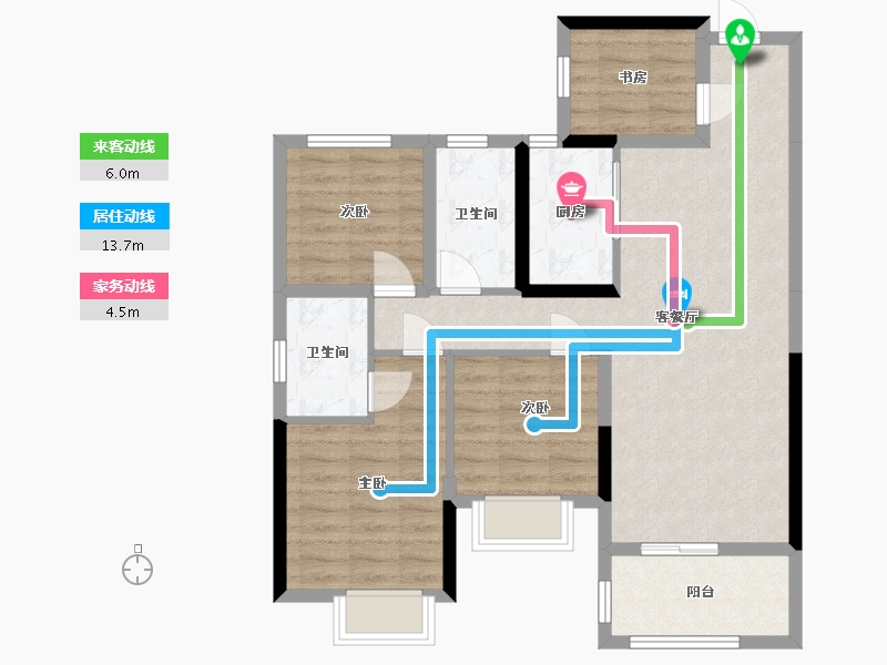 广西壮族自治区-南宁市-云星钱隆御园-92.47-户型库-动静线