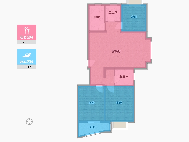 安徽省-合肥市-黄山花园-95.00-户型库-动静分区