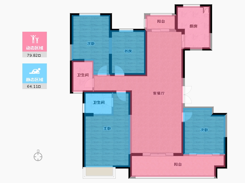 陕西省-西安市-中地南苑-142.22-户型库-动静分区