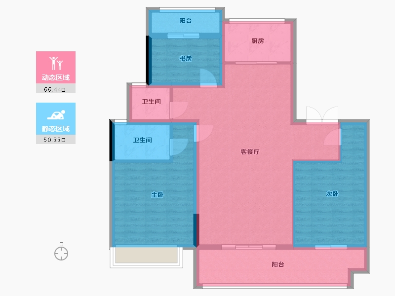 安徽省-安庆市-国翠公馆-110.00-户型库-动静分区