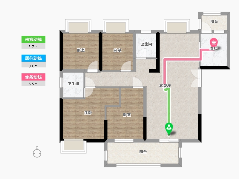 湖北省-宜昌市-宜都都市华府-110.00-户型库-动静线