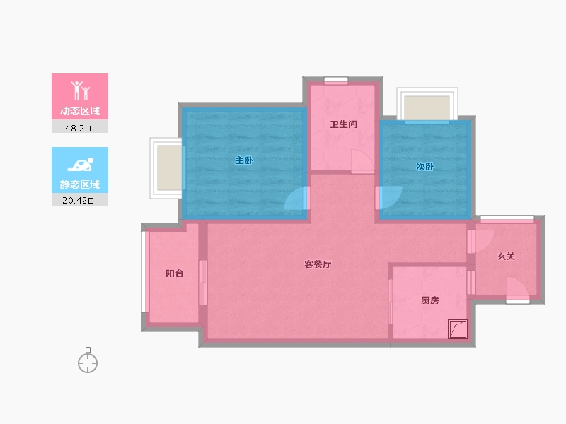 湖北省-武汉市-向阳庭苑-60.00-户型库-动静分区