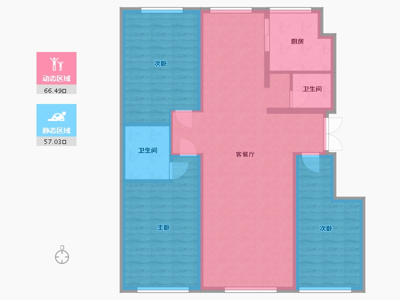 内蒙古自治区-锡林郭勒盟-君泰国际-124.80-户型库-动静分区