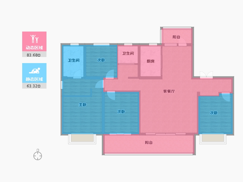 山东省-临沂市-阜丰未来城-132.00-户型库-动静分区