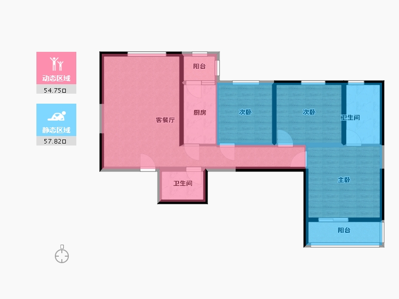 陕西省-西安市-航天星苑-100.00-户型库-动静分区