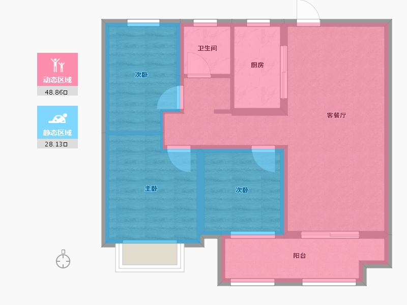 山东省-济南市-悦隽风华-77.00-户型库-动静分区