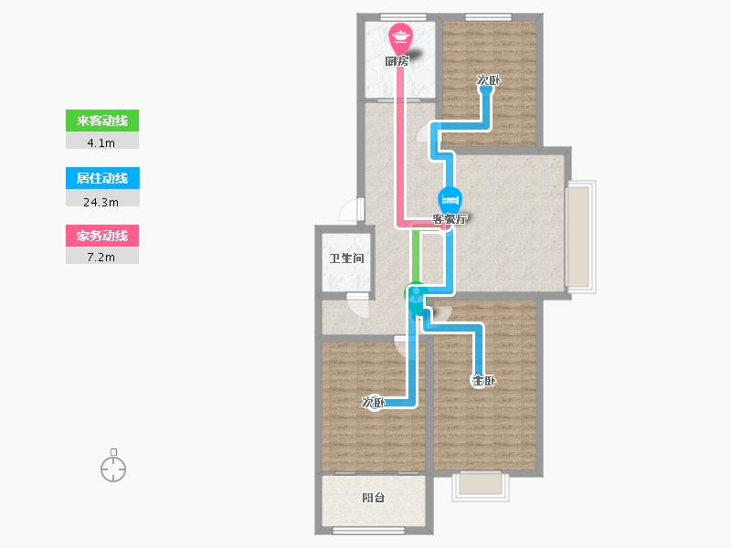 河北省-秦皇岛市-金榭巴黎-72.00-户型库-动静线