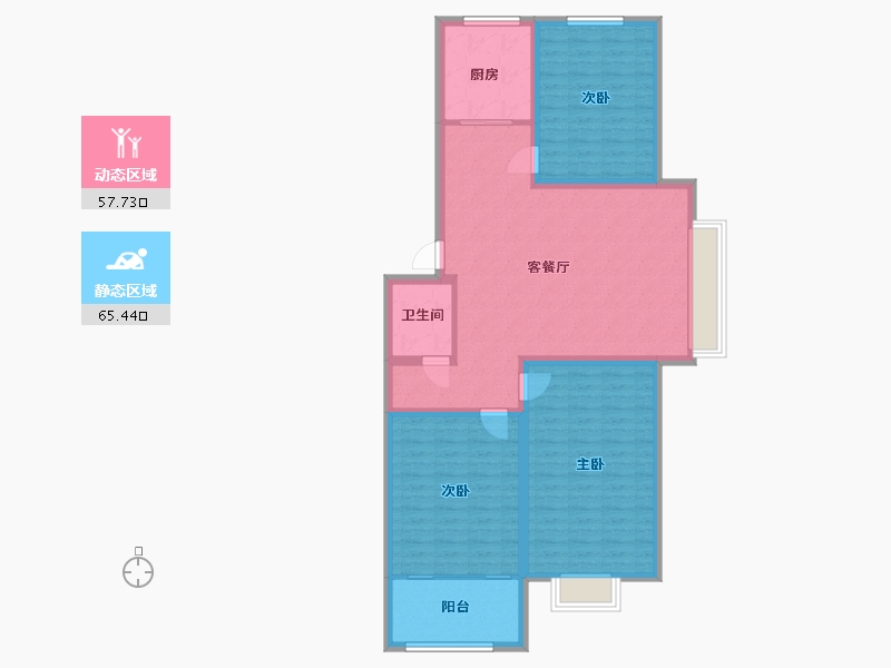 河北省-秦皇岛市-金榭巴黎-72.00-户型库-动静分区