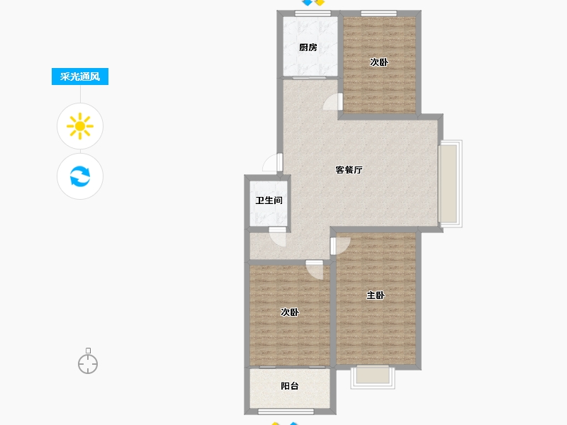 河北省-秦皇岛市-金榭巴黎-72.00-户型库-采光通风