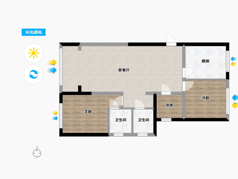 河北省-保定市-巨力新城-90.00-户型库-采光通风