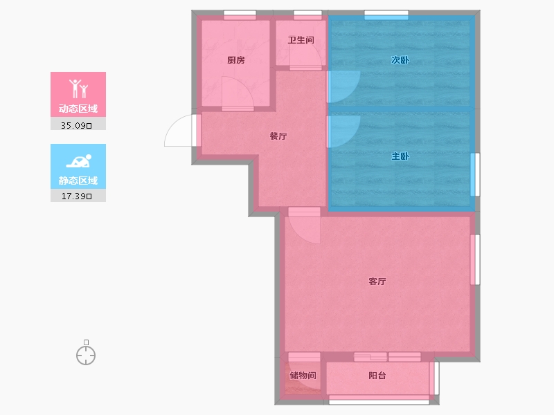 北京-北京市-红庙北里-46.00-户型库-动静分区