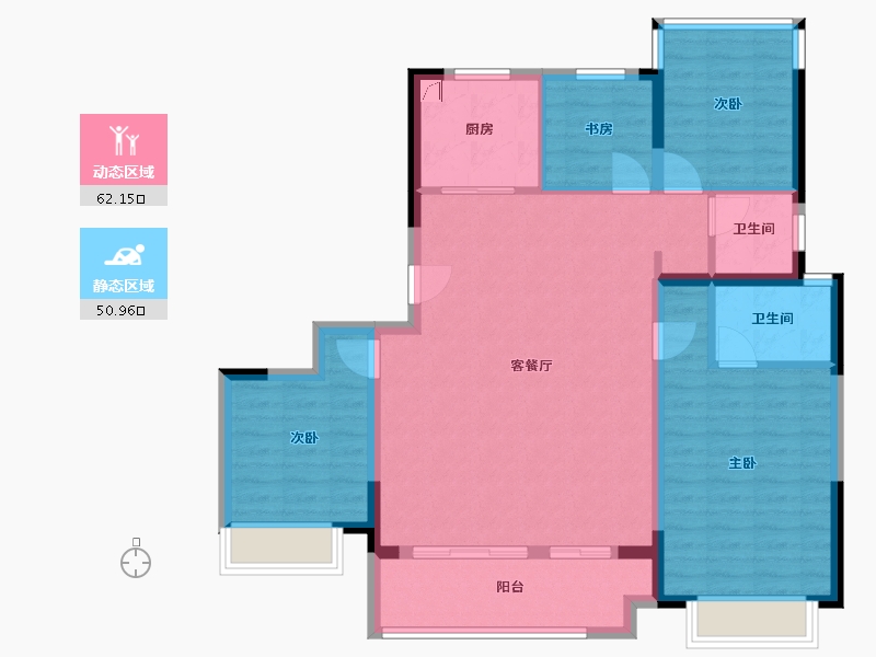 浙江省-台州市-海尚望府-102.00-户型库-动静分区