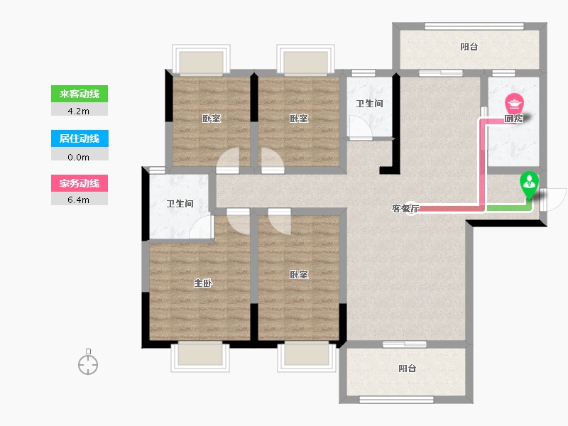 湖北省-咸宁市-乐家小区-126.90-户型库-动静线