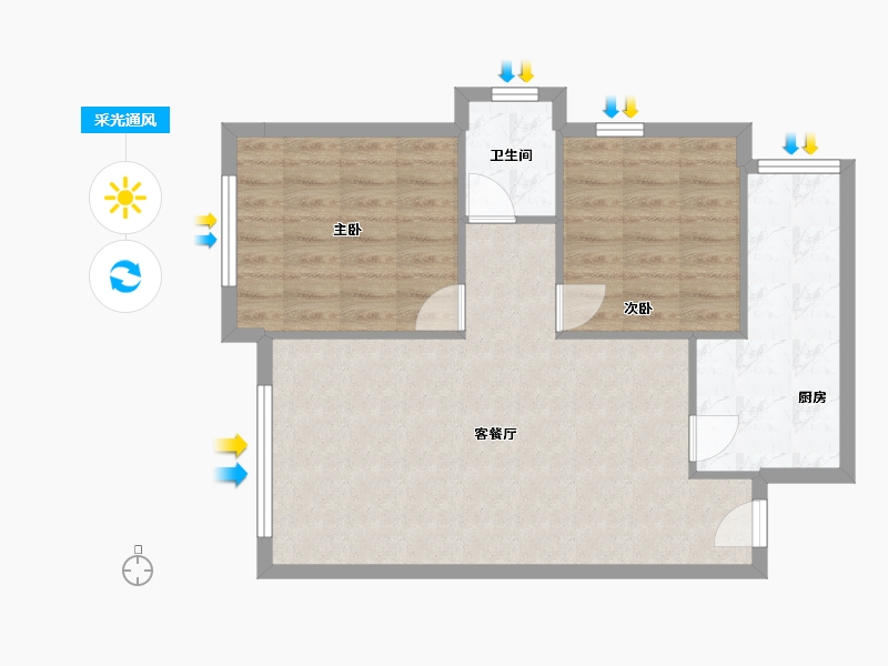 四川省-遂宁市-碧海-64.97-户型库-采光通风