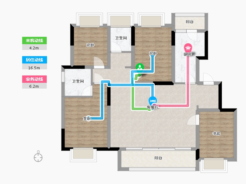 重庆-重庆市-绿城春溪雲庐-109.00-户型库-动静线