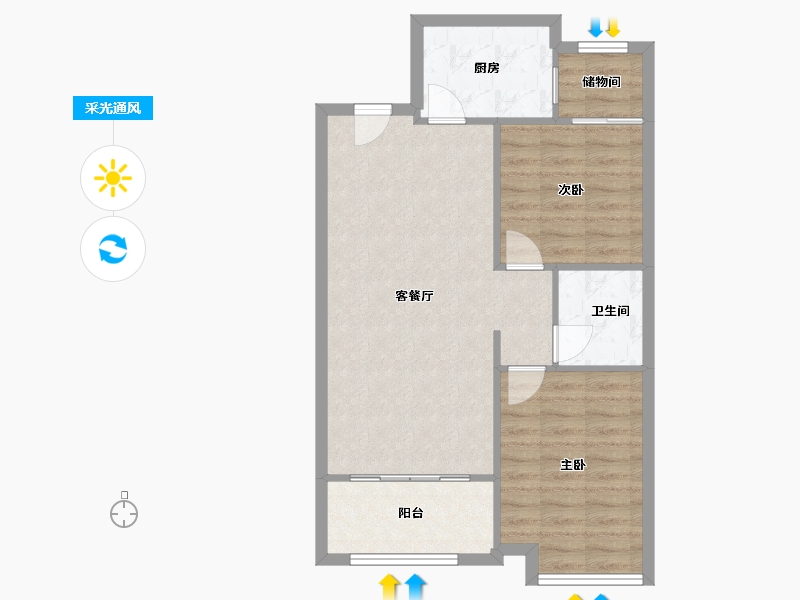 河北省-廊坊市-早安北京东区-78.00-户型库-采光通风