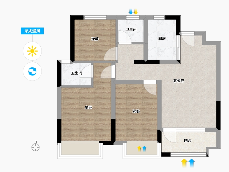 山东省-青岛市-智慧之城-80.00-户型库-采光通风