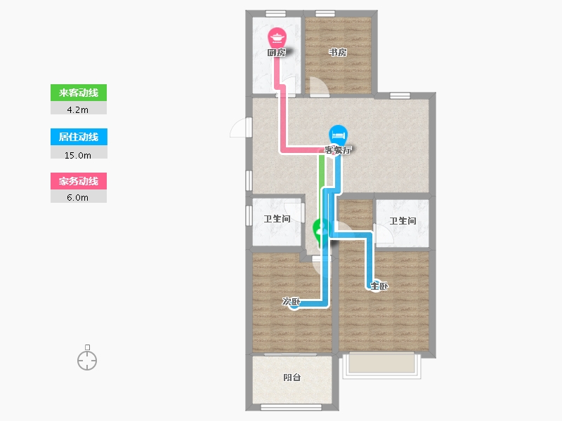 浙江省-绍兴市-卧龙天香南园-107.00-户型库-动静线