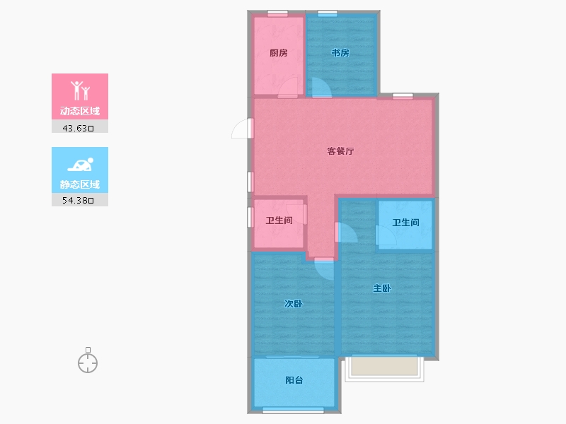 浙江省-绍兴市-卧龙天香南园-107.00-户型库-动静分区