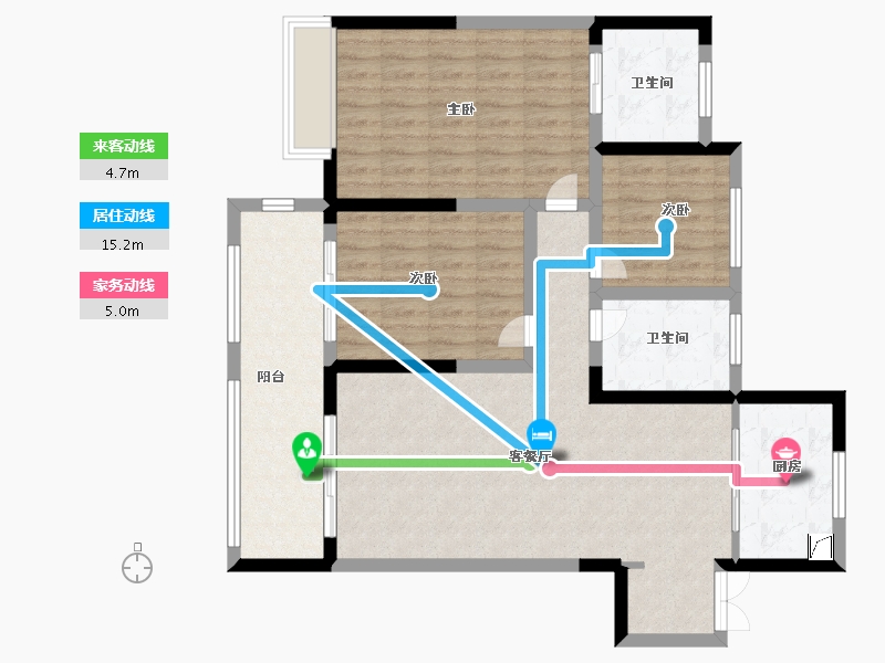 江苏省-泰州市-莲溪公馆-100.00-户型库-动静线