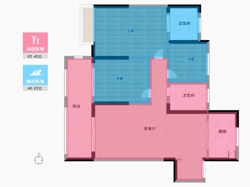 江苏省-泰州市-莲溪公馆-100.00-户型库-动静分区