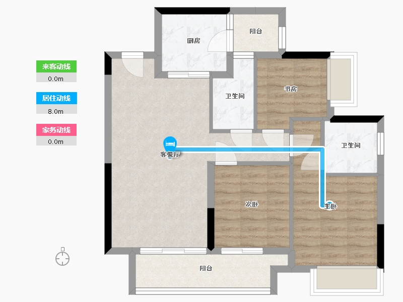 重庆-重庆市-海纳九龙-76.93-户型库-动静线