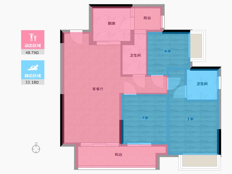 重庆-重庆市-海纳九龙-76.93-户型库-动静分区