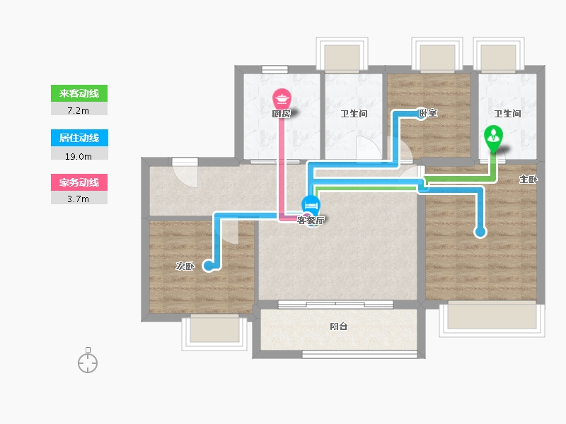 上海-上海市-新城千禧公园-73.50-户型库-动静线