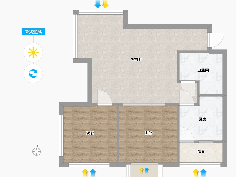 四川省-成都市-芙蓉名城-A区-56.00-户型库-采光通风