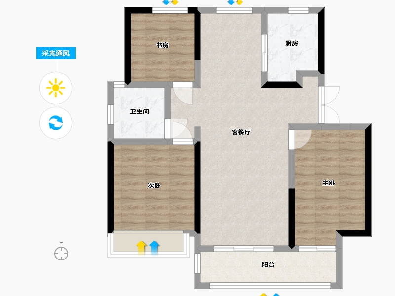 安徽省-宿州市-陈营孜安置小区-100.00-户型库-采光通风