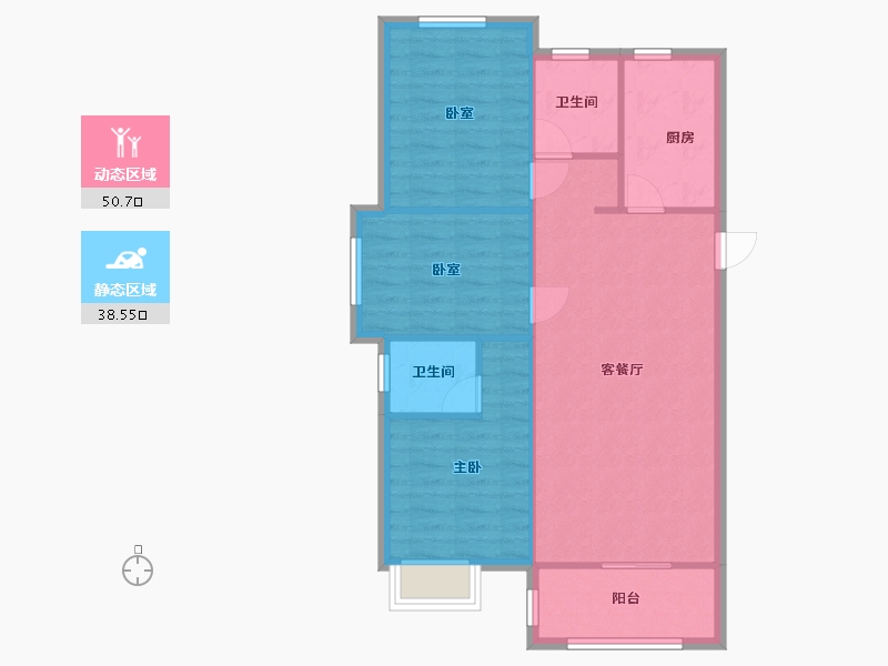 湖北省-武汉市-融创九坤璟宸时代-81.00-户型库-动静分区