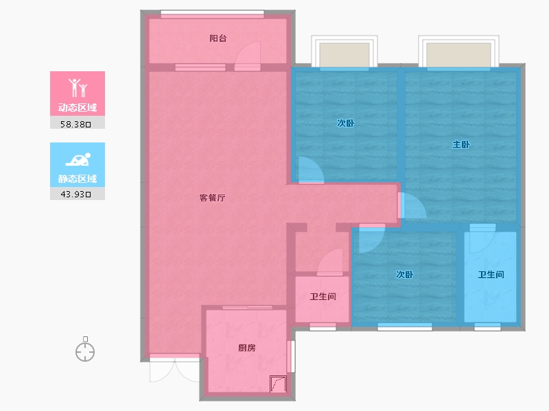 新疆维吾尔自治区-石河子市-天富新天地-100.00-户型库-动静分区