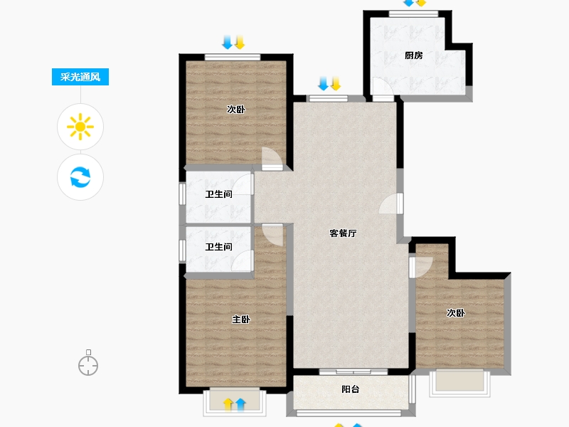 河南省-新乡市-太行明珠-114.00-户型库-采光通风