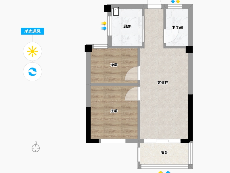 福建省-福州市-滨海首府-40.00-户型库-采光通风