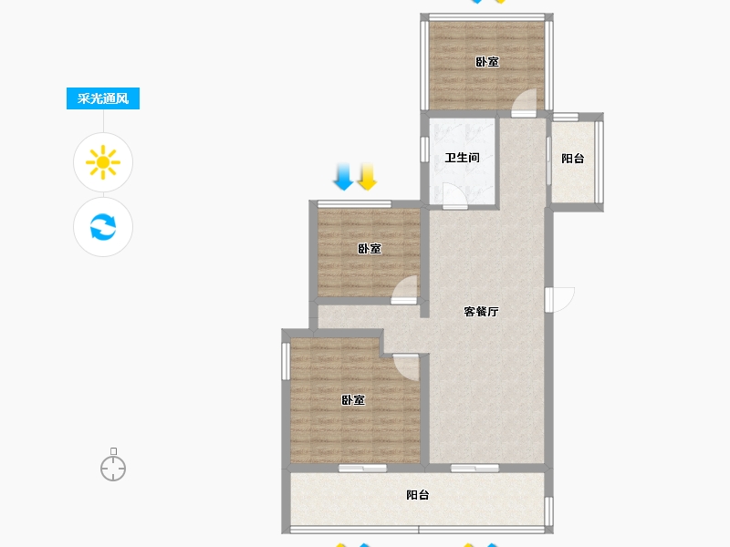 四川省-攀枝花市-领地阳光花城-78.00-户型库-采光通风