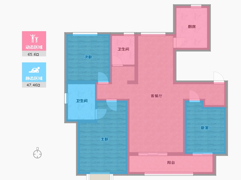 河南省-新乡市-天河湾-99.50-户型库-动静分区