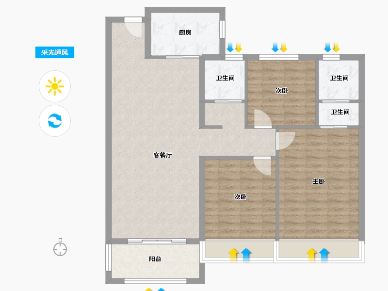 河南省-许昌市-北海壹号院-98.00-户型库-采光通风