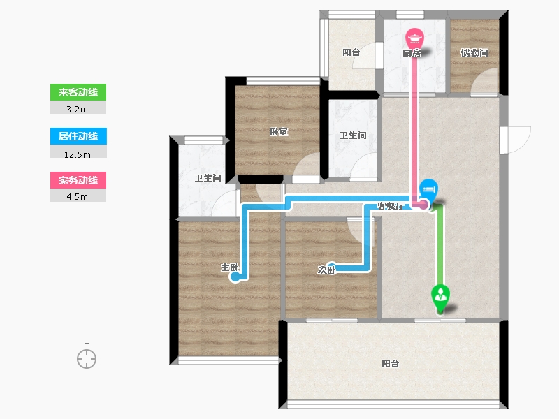 云南省-丽江市-方朋·上东院-80.80-户型库-动静线