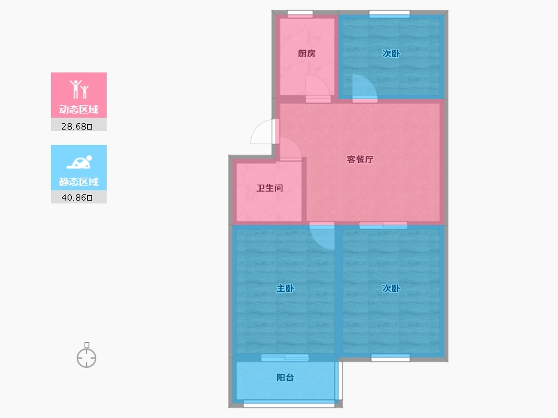 北京-北京市-仓上小区-57.80-户型库-动静分区