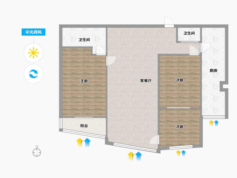 青海省-西宁市-海宏一号-118.52-户型库-采光通风