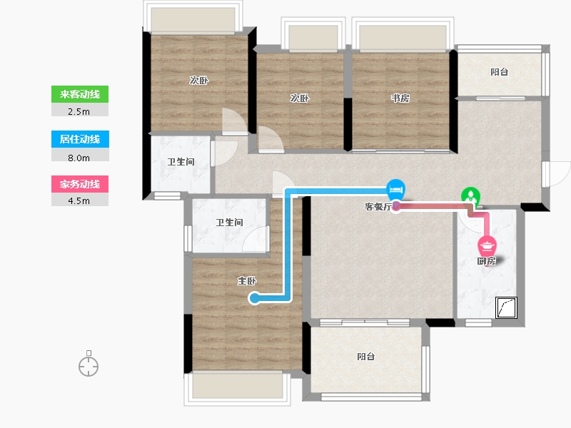 广西壮族自治区-柳州市-海雅君悦-101.45-户型库-动静线