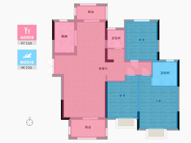 河南省-焦作市-焦作建业春天里-101.25-户型库-动静分区