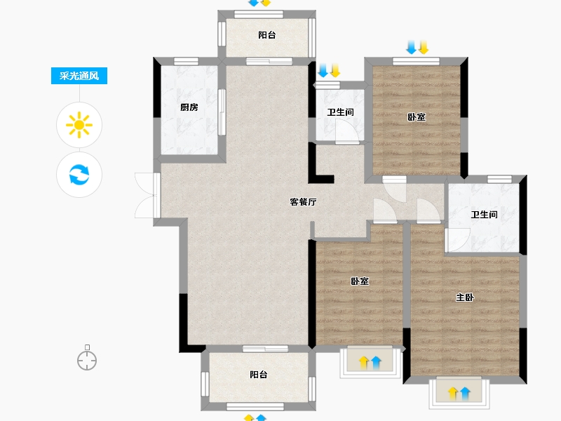 河南省-焦作市-焦作建业春天里-101.25-户型库-采光通风