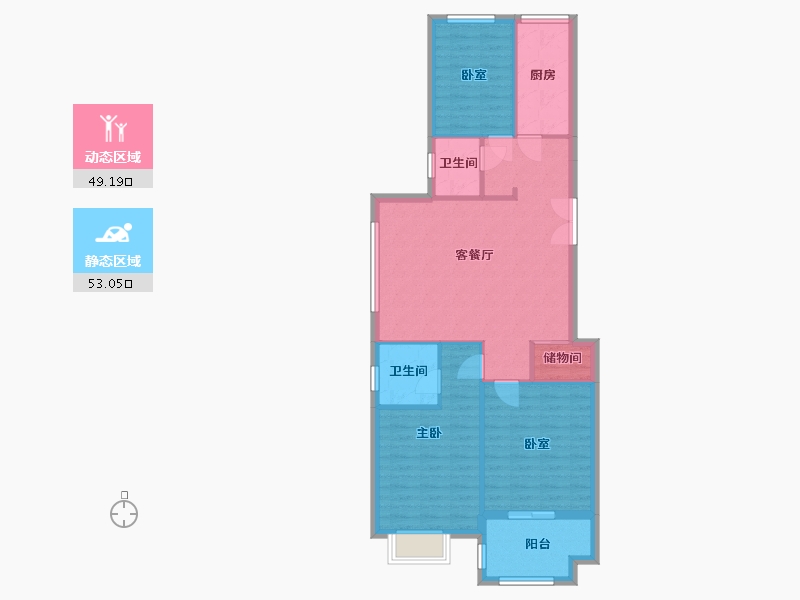 山东省-菏泽市-旭帝鑫城二期-101.62-户型库-动静分区