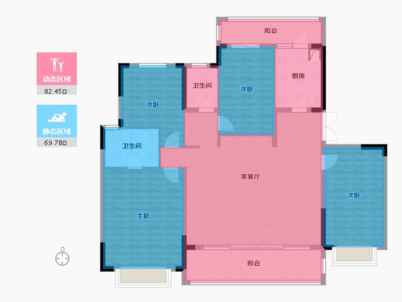 四川省-成都市-旭辉江山和鸣-132.00-户型库-动静分区