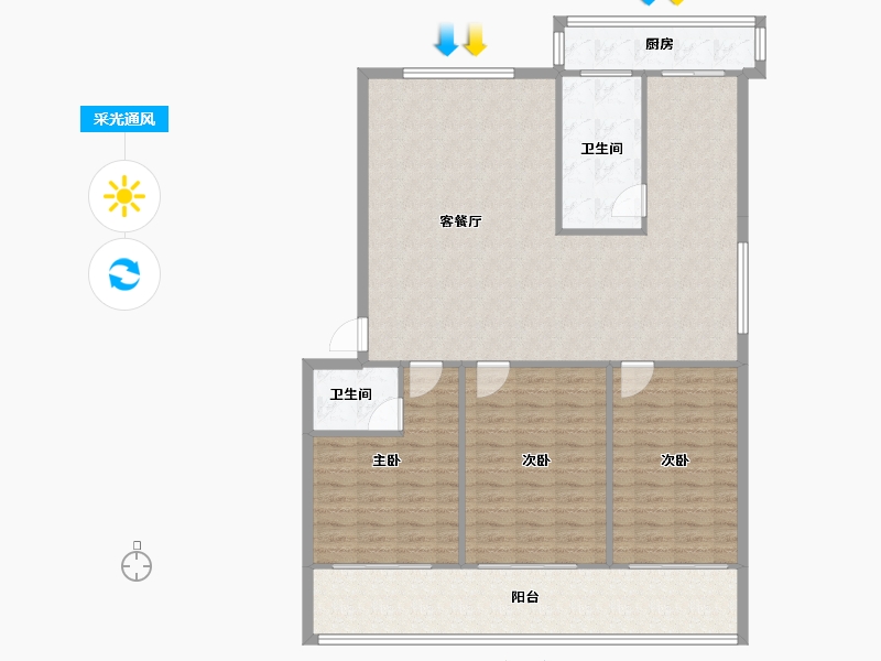 北京-北京市-壹号院-130.00-户型库-采光通风