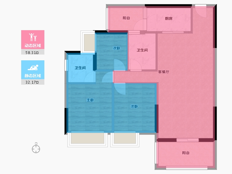 广东省-阳江市-粤沛森林湖-82.69-户型库-动静分区